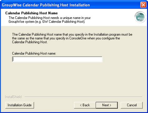 GroupWise Calendar Publishing Host.